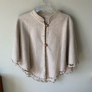 Authentic Wool Poncho Cape From Mexico